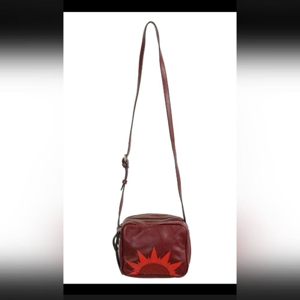 ❗️ JUST CAVALLI BURGUNDY  Leather Bag  ❗️ - Picture 7 of 12